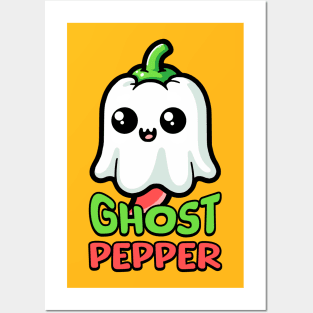 Ghost Pepper! Cute Spooky Hot Pepper Pun Posters and Art